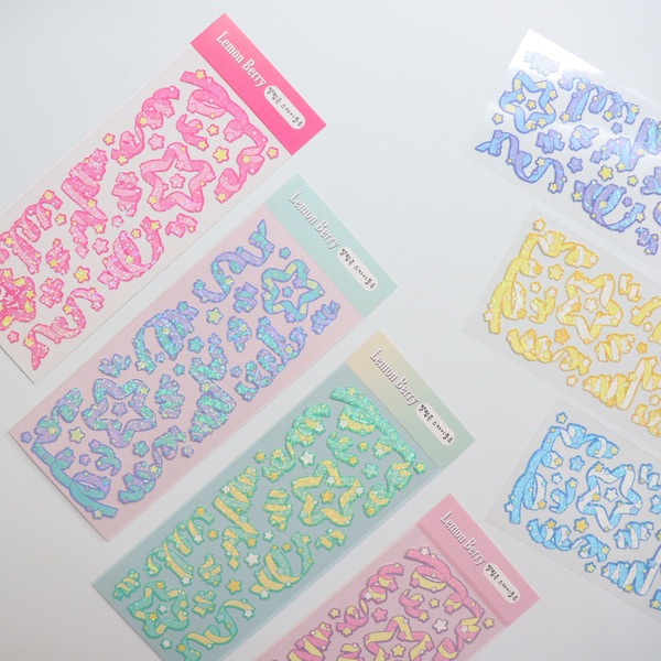 Star Ribbon Laser Patch PET bottomless sticker Patch Curry…
