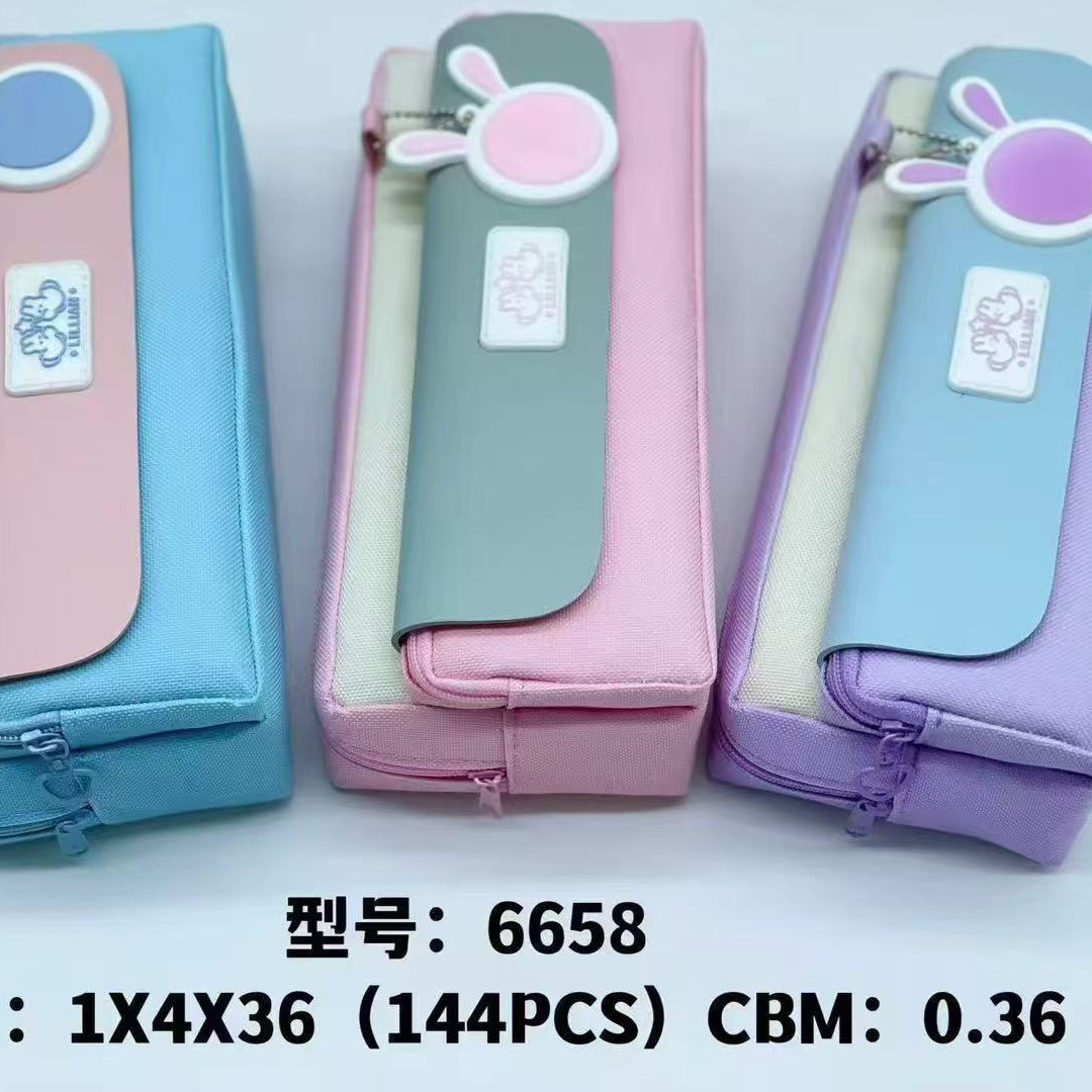 Estuche para lápices de doble capa de tela Oxford - Diseño cartoon y minimalista - Gran capacidad - Para almacenar lápices - Venta al por mayor