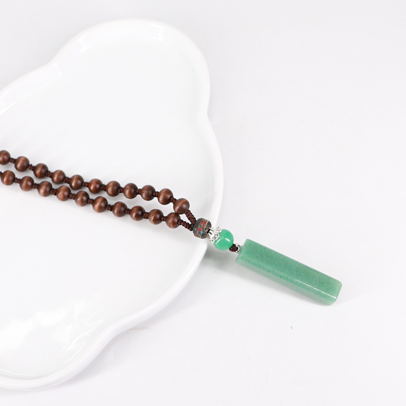 Sweater chain long pendant necklace ethnic style retro Dongling Jade agate pendant beads chain jewelry necklace women