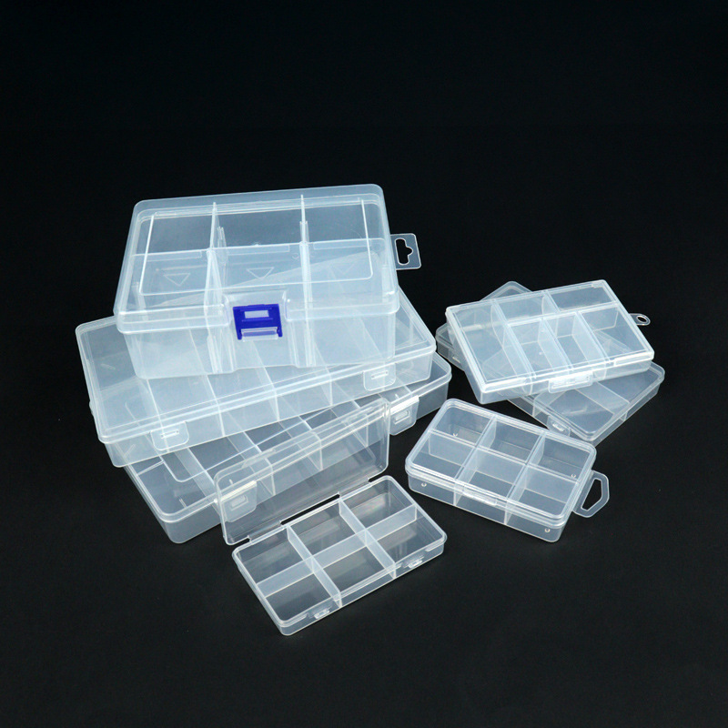 6格透明pp塑料收纳盒首饰配件美甲盒五金工具元件玩具包装整理盒