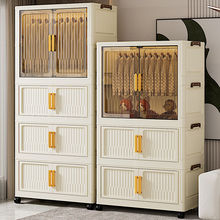 简约儿童衣柜可折叠收纳柜大容量双开门杂物储物柜衣物整理置物柜