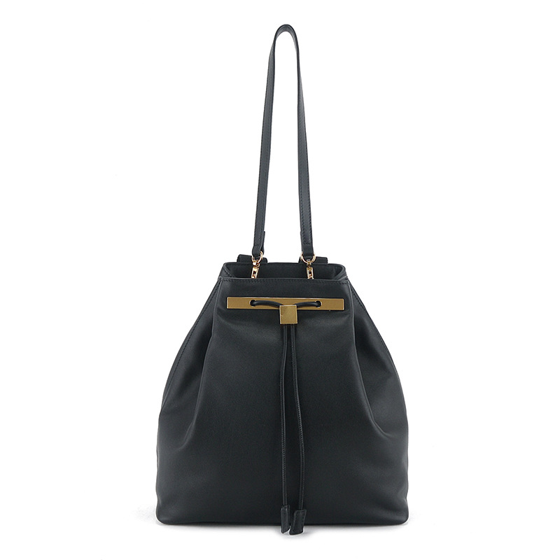 Row 24 otoño e invierno tirando de la cuerda piel de vaca 100 bolsas de hombro de cuero de gran capacidad bolsos de hombro de moda mujeres