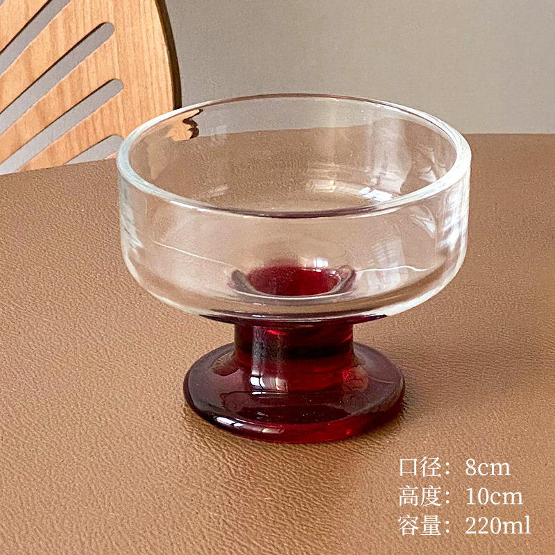 奶昔高颜值雪糕冰淇淋杯玻璃风甜品碗碗布丁酸奶高脚慕斯杯球|undefined