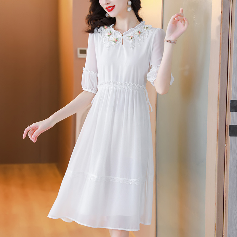White shiffon summer dress
