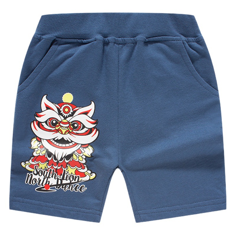 Pantalones cortos de estilo chino para niños, modelo 2026, pantalones casuales para bebés, pantalones de algodón puro de cinco puntos, ropa infantil al por mayor image 1