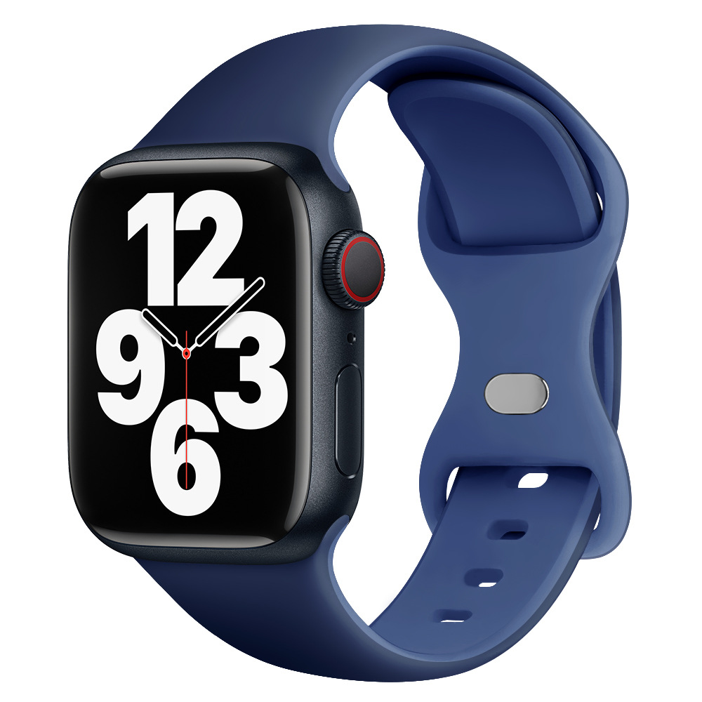 Aplicable AppleWatch Butterfly Buckle Silicone Deportivo correa de reloj Iwatch9876 generación / se inteligente