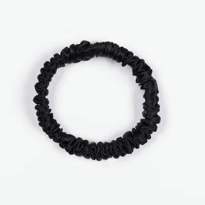19 Silk Hair Ties 1cm Hair Flower Fashion Hair Rope Mulberry Silk Ponytail Holder Trendy Elastic Band (Saç üçün rezinlər) - advanced-black