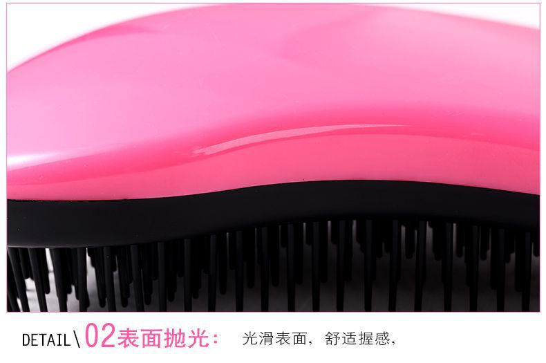 Venta directa de fábrica, peine de masaje para el cabello, anti nudo, antiestático, portátil, cuidado del cabello, extensiones de cabello largo y rizado de plástico suavizante