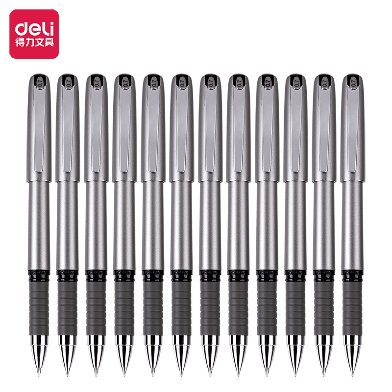 Délix S26 pluma neutra de negocios pequeña fresca de escritorio negro de 0.7mm escritorio de escritorio al por mayor 12 piezas
