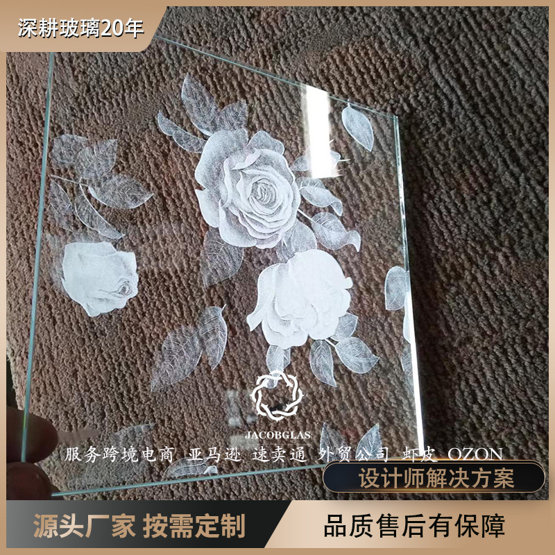 供应大幅激光内雕玻璃 丝印台阶打孔 异形超白机械设备玻璃深加工