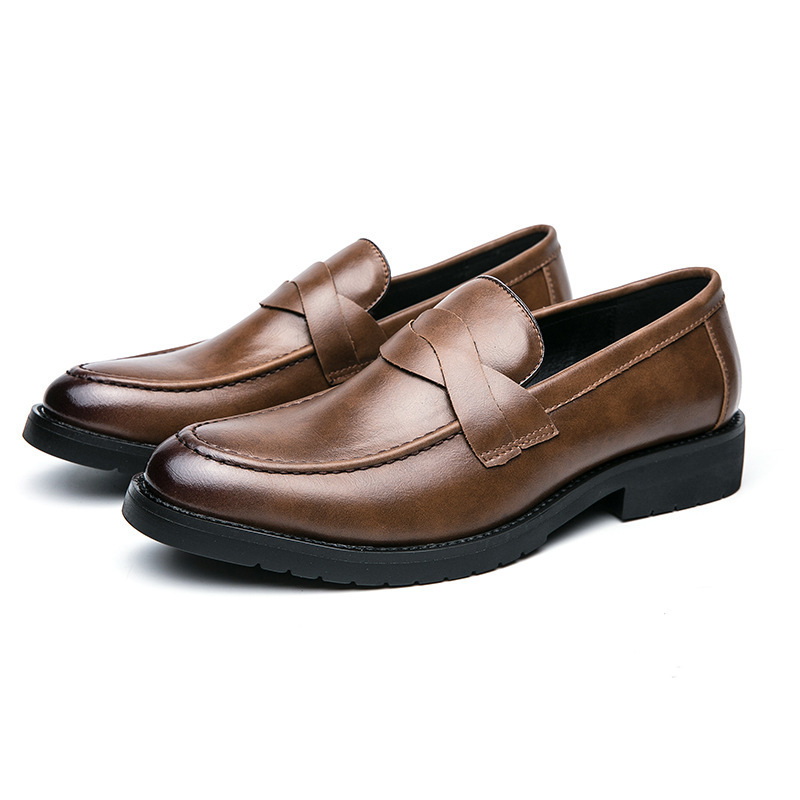 2024 hombre de moda británica zapatos de cuero casual de negocios simples y versátiles zapatos de cuero casados de punta de pie de hombre image 6