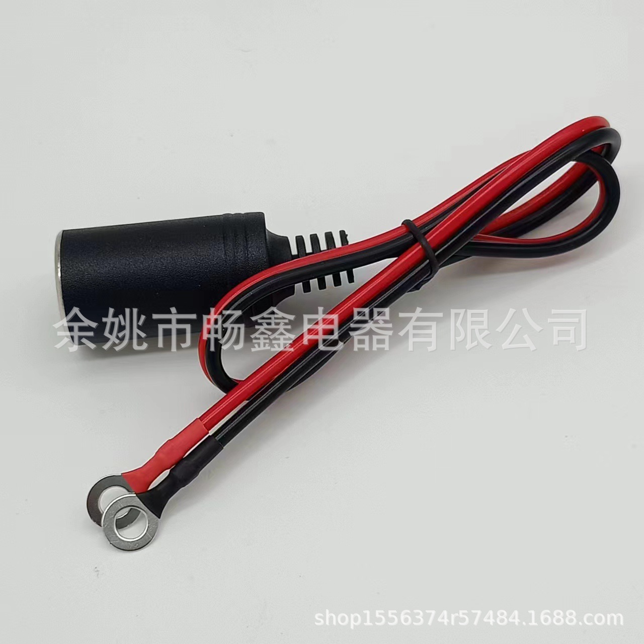 厂家直销 红黑连接线带车载点烟器母座 尾带热塑端子 汽车适配
