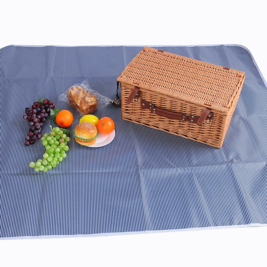 Cestas de comidas de sauce cuadrado personalizadas con bolsas de aislamiento térmico almohadillas de picnic tejidas a mano para cestas de suministros al aire libre se pueden producir muestras