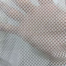 厂家直销针织低弹提花网布镂空菱形网全涤无弹蕾丝铜钱花型网眼布