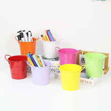 创意铁艺笔筒diy学生桌面笔桶办公桌收纳桶文具化妆刷收纳小铁桶