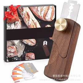 跨境木质面包刀烘培工具法棍面团割纹刀便捷面包分片锯拉花修纹刀