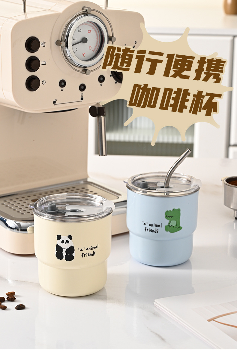 咖啡杯随行杯食品级304不锈钢便携高颜值外带防烫手提随手杯水杯-阿里巴巴