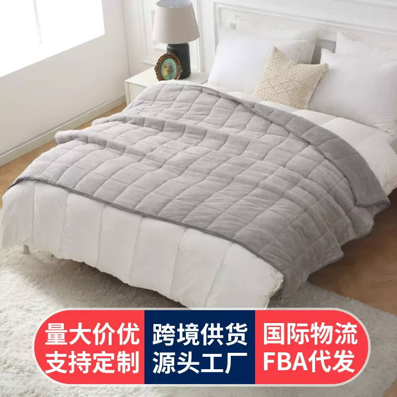 亚马逊外贸weightedblanket，北极绒重力毯 纯色加密睡眠重力被