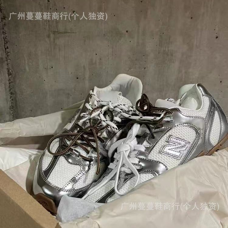 阿miu真皮复古银色530联名款德训鞋女25款运动阿甘鞋情侣款休闲鞋|undefined