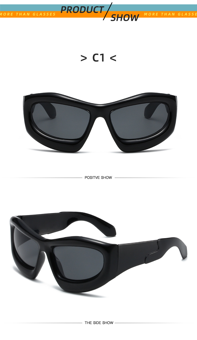 Y2K Exaggerated Solid Color Ac UV400 Protection Special-Shaped Mirror Full Frame Women's Sunglasses display picture 11