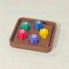 Five pawns with brown square base