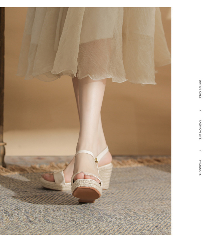 Sandal cao gót nữ hở mũi đế xuồng gót 9 cm — màu trắng ngà chi tiết 16