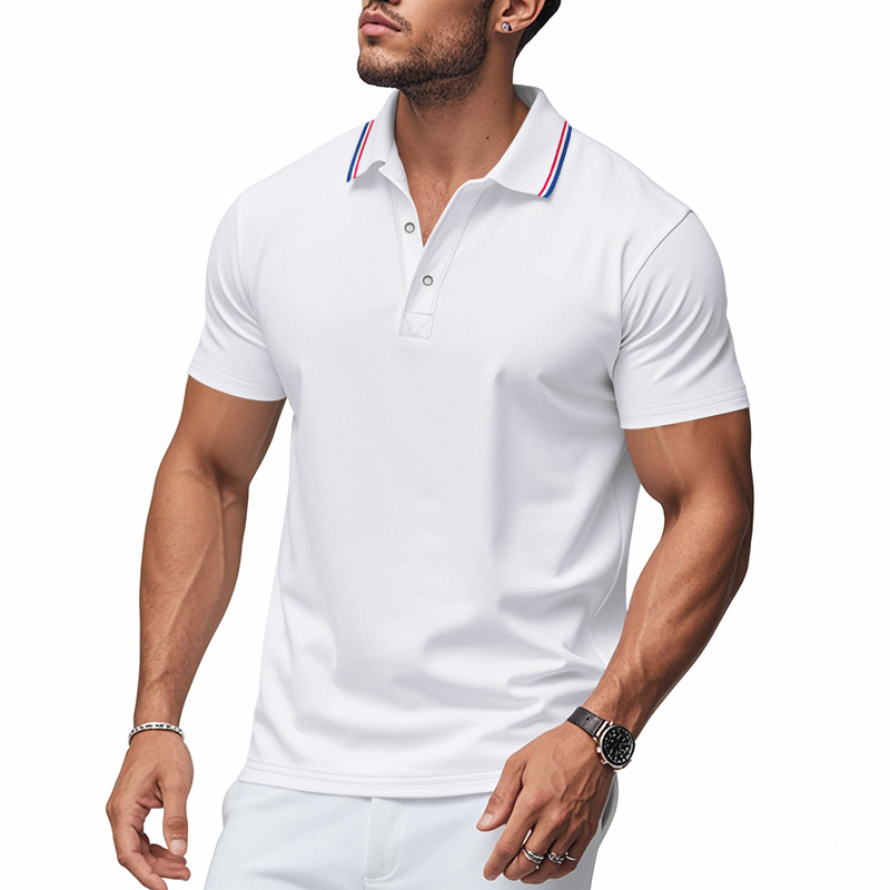 European Size Mesh Men's Polo Shirt Summer Casual Golf Quick Drying Short Sleeved T-Shirt_viptrois.com