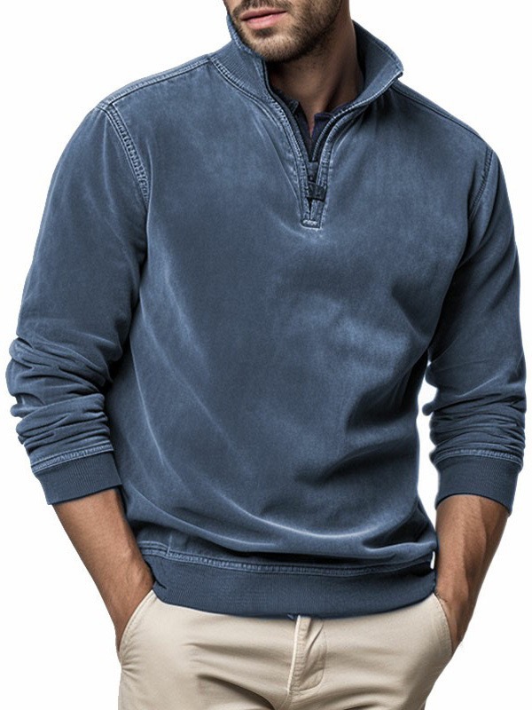 2024 Herrenpullover im ethnischen Stil mit 3D-Druck und halbhohem Reißverschluss_voghion.com