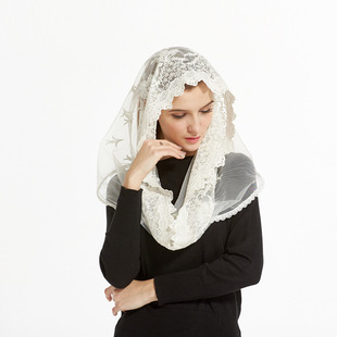 Cross-border Amazon AliExpress lace headscarf Muslim headdress ethnic religious church veil shawl