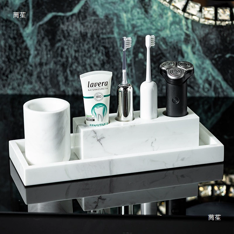 Marble set for hotel, hand sanitizer, container, storage system, light luxury style