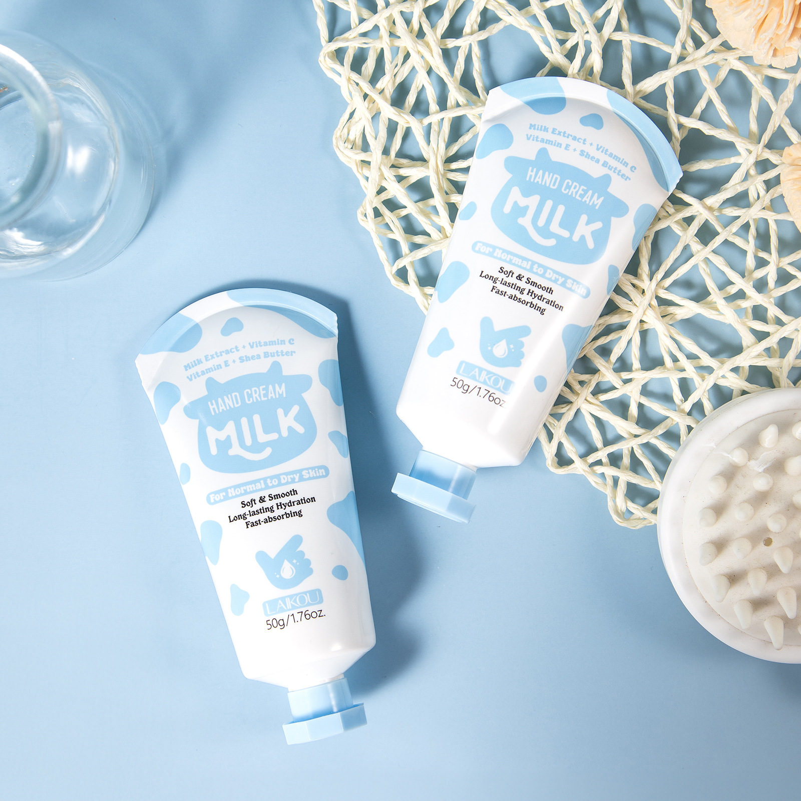 The new cross-border product LAIKOU Milk Hand cream 50G and Cream hydrates, moisturizes and nourishes the skin on hands undefined