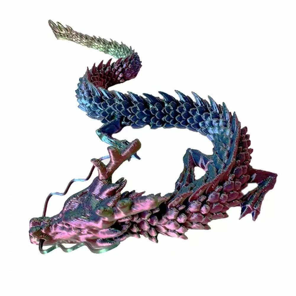3d打印龙摆件中国龙龙蛋3D关节龙玩具手办礼品工艺品批发夜光彩虹