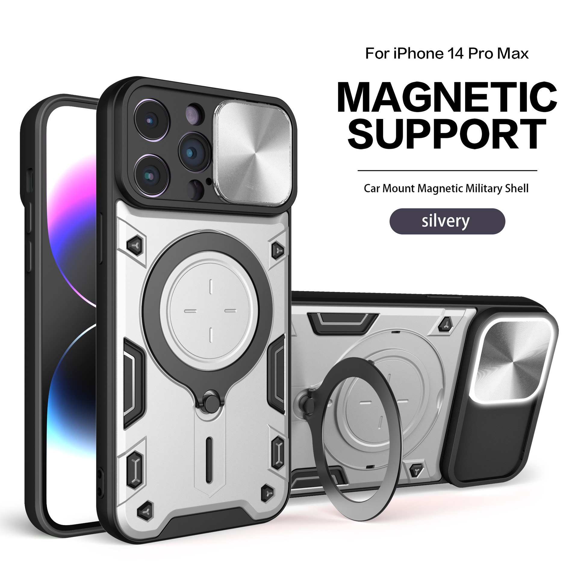Ventana de empuje de Jiashang para OPPO Realme 13 Pro 12 funda para teléfono móvil GT 6T C65 C67 soporte magnético