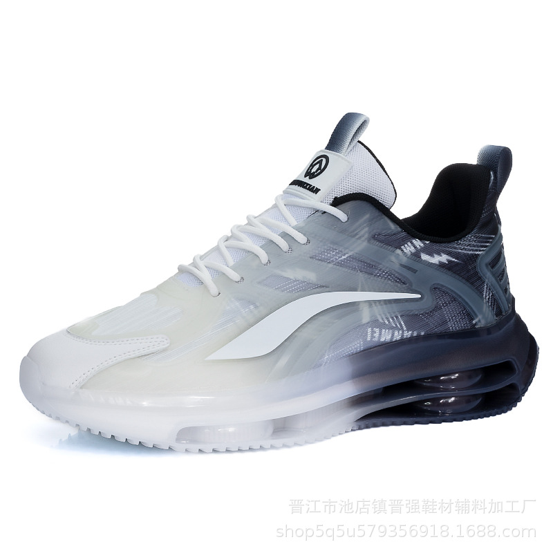 Cojín de aire doble zapatos de hombre a juego otoño nuevos deportes zapatos de correr casuales volando malla tejida superficie transpirable amortiguador papá zapatos de moda