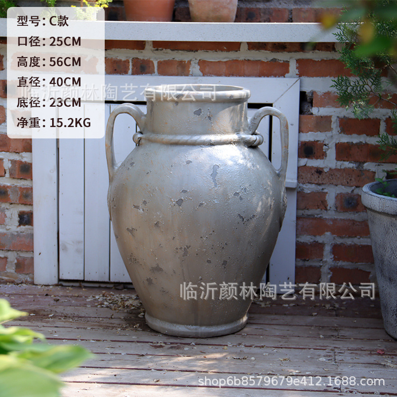 vasijas de cerámica europea antiguo maceta de cerámica roja jardín al aire libre maceta verde jardín de estilo romano jardín paisaje decoración maceta de cerámica grande