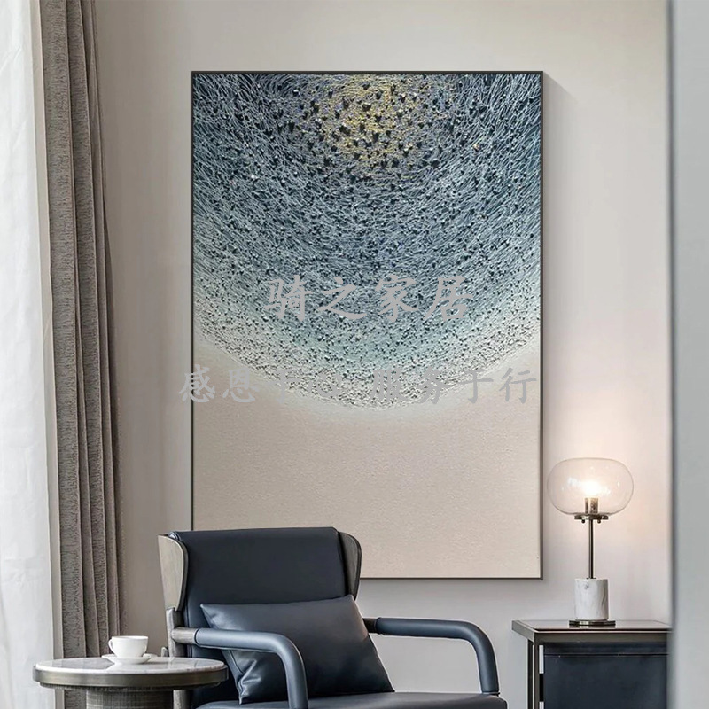 手绘油画星空客厅感装饰画抽象轻奢玄关挂画简约大芬村落地画