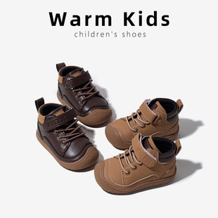 Children's Boots Men's Soft Leather Short Boots 2025 Autumn and Winter New Baby Girl Low-Top Short Boots Girls Catwalk Boots Shoes