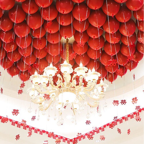 Wedding balloons, wedding room decoration supplies, wedding layout balloon packages, wedding thickened red latex balloons wholesale