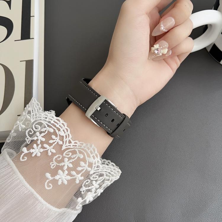 xDfind general cabeza plana correa de piel de tiburón negro 22mm / 20mm