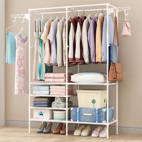 Simple coat rack indoor clothes drying rack floor-standing simple and fashionable multi-layer assembly storage rack