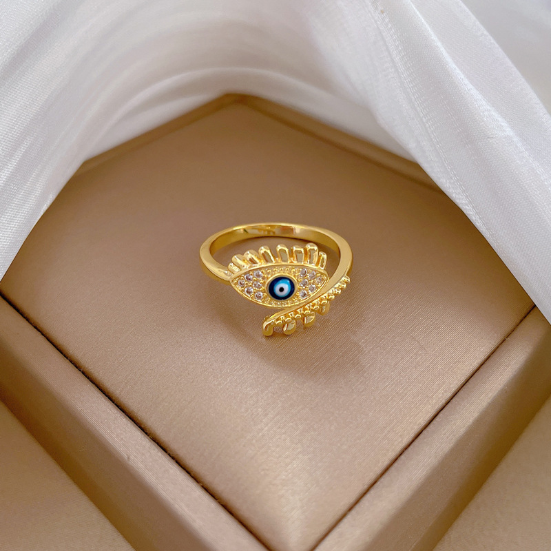 Designer Ring For Couples Adjustable Luxury Diamond Eye Style_voghion.com