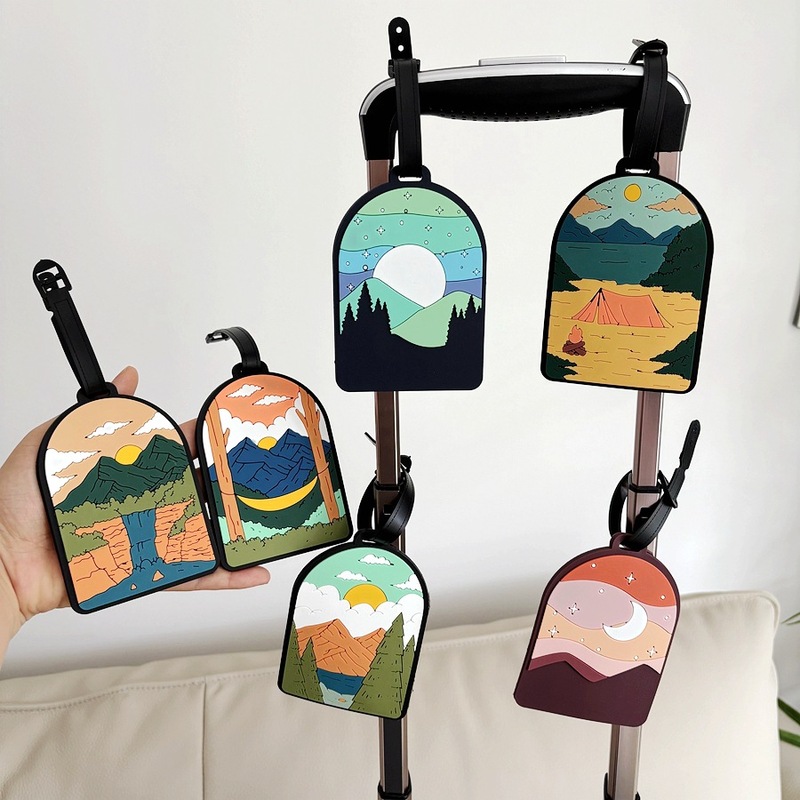 外国貿易luggagetag山水荷物札旅行箱情報標識搭乗券紛失防止住所カード託送カード|undefined