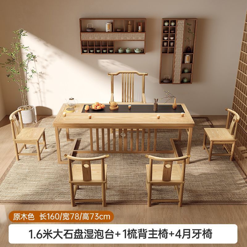 1.6m 습식 버블 테이블 + 빗등 메인 의자 1개 + 초승달 의자 4개