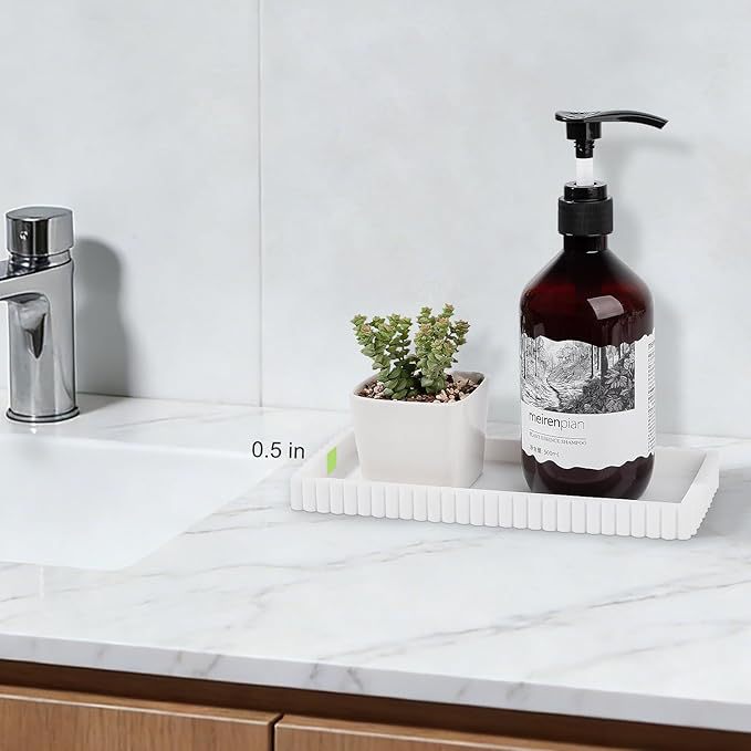 bandeja de almacenamiento de silicona ondulada para baño sala de estar mesa de café cuadrada encaje lavabo baño image 10