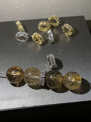 14K Gold-Filled Strong Color Zərgərlik ara hissələri - platinum-12mm