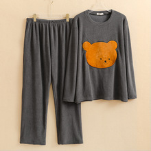 珊瑚绒睡衣男女秋冬季长袖加厚棉仔绒长袖韩版可外穿法兰绒家居服