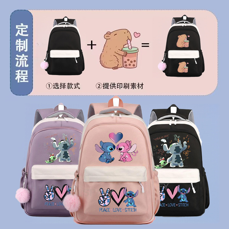 Mochila Escolar Infantil con Dibujos Animados de Nylon Ultraligera y Resistente al Desgaste para Escuela image 35