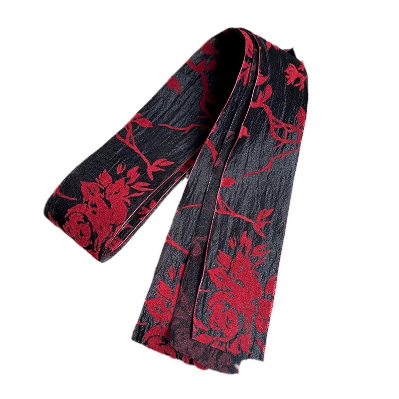 Vintage francés bufandas de encaje largo primavera y verano mujer decoración multifuncional toque de cabeza temperamento bufandas de correa de correa de correa de correa