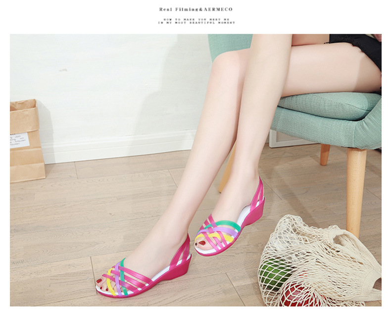 Women's Casual Color Block Open Toe Peep Toe Sandals display picture 3