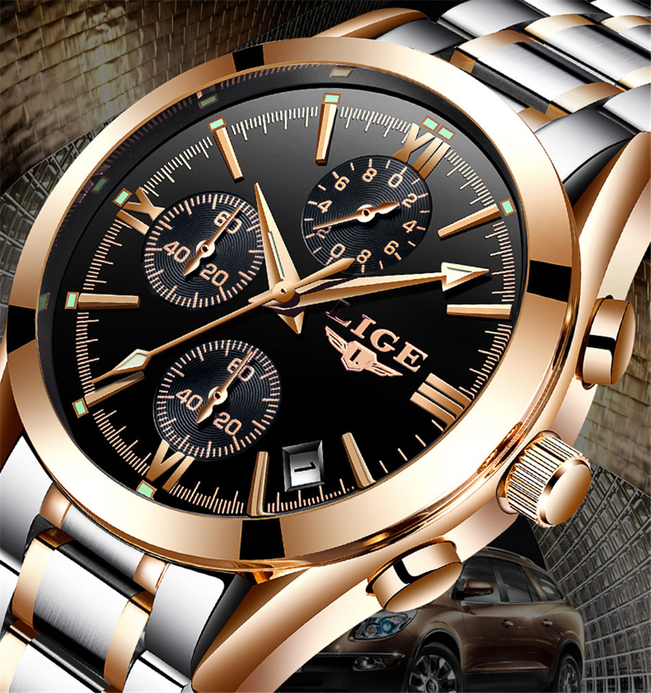 LIGE Watch Silver White